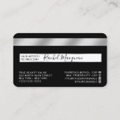 Elegant Modern Silver-creditcard Logo Visitekaartje (Achterkant)