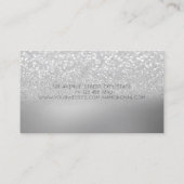 Elegant Modern, Silver Glitter Bokeh High Heels Visitekaartje (Achterkant)