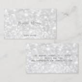Elegant Modern Silver Glitter Bokeh Visitekaartje (Voorkant / Achterkant)