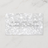 Elegant Modern Silver Glitter Bokeh Visitekaartje (Achterkant)