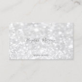 Elegant Modern Silver Glitter Bokeh Visitekaartje (Voorkant)