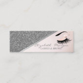 Elegant Modern Silver Glitter, Faux Lashes Mini Visitekaartje (Voorkant)