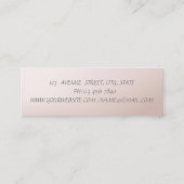 Elegant Modern Silver Glitter, Faux Lashes Mini Visitekaartje (Achterkant)