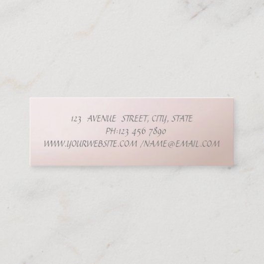 Elegant Modern Silver Glitter, Faux Lashes Mini Visitekaartje (Achterkant)