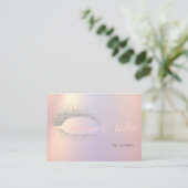 Elegant Modern Silver Glitter Lashes, Makeup Visitekaartje (Staand voorkant)