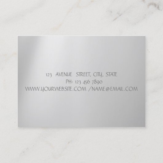 Elegant Modern Silver Glitter Lips, Lashes, Makeup Visitekaartje (Achterkant)