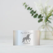 Elegant Modern Silver Glitter Unicorn Visitekaartje (Staand voorkant)
