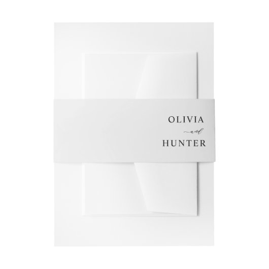 Elegant Modern Silver Gray Wedding Calligrafie Uitnodigingen Wikkel (Voorkant Voorbeeld)