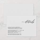 Elegant Modern Silver Gray Wedding Enclosure Kaart (Voorkant / Achterkant)