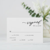 Elegant Modern Silver Gray Wedding RSVP Kaart (Staand voorkant)
