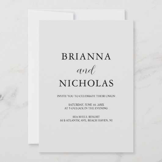 Elegant Modern Silver Grey Wedding All-in-One Kaart (Voorkant)