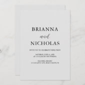 Elegant Modern Silver Grey Wedding All-in-One Kaart (Voorkant / Achterkant)