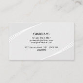 Elegant Modern Silver Grey & White Visitekaartje (Achterkant)