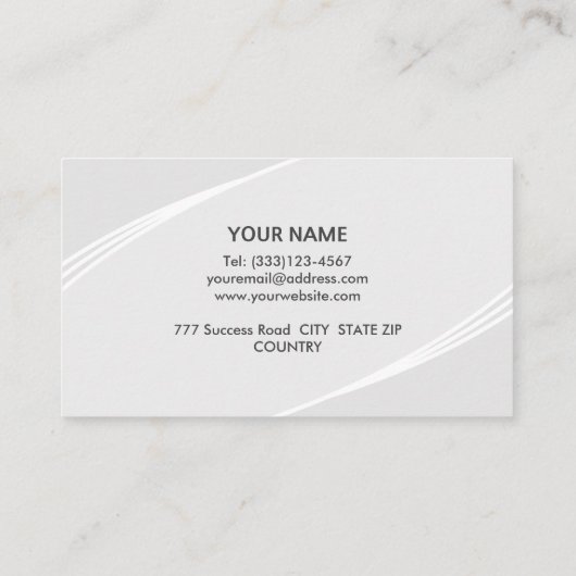 Elegant Modern Silver Grey & White Visitekaartje (Achterkant)