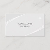Elegant Modern Silver Grey & White Visitekaartje (Voorkant)