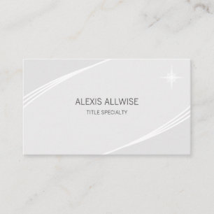 Elegant Modern Silver Grey & White Visitekaartje