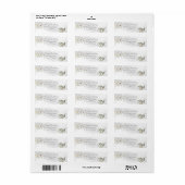 Elegant Modern Silver KerstFloral Etiket (Full Sheet)