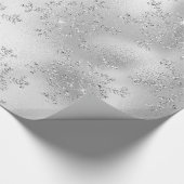 Elegant Modern Silver-kerstsnowflake-patroon Cadeaupapier (Hoek)