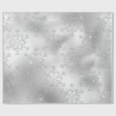 Elegant Modern Silver-kerstsnowflake-patroon Cadeaupapier (Vlak)