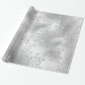 Elegant Modern Silver-kerstsnowflake-patroon Cadeaupapier (Uitgerold)