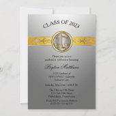 Elegant Modern Silver Law School Afstuderen Kaart (Voorkant)