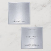 Elegant Modern Silver Look Sjabloon Glamour Trendy Vierkante Visitekaartje (Voorkant / Achterkant)