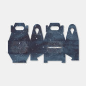 Elegant Modern Silver Mandala Stripe Navy Blue Bedankdoosjes (Uitgevouwen)