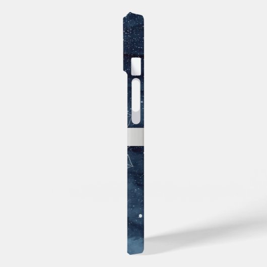 Elegant Modern Silver Mandala Stripe Navy Blue Case-Mate iPhone Case (Achterkant / Links)