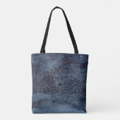 Elegant Modern Silver Mandala Stripe Navy Blue Tote Bag (Achterkant)
