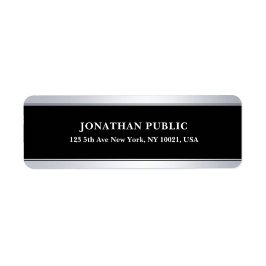 Elegant Modern Silver Sjabloon retouradres Etiket (Voorkant)