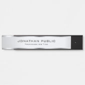 Elegant Modern Silver Sjabloon Trendy Custom Deurbordje (Voorkant)