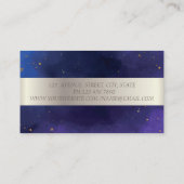 Elegant Modern Silver Stripe Lotus Blue Visitekaartje (Achterkant)