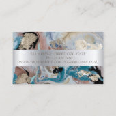 Elegant Modern Silver Stripe Lotus Marble Gold Visitekaartje (Achterkant)