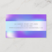 Elegant Modern Silver Stripe, Ombre Holographic Visitekaartje (Achterkant)
