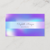 Elegant Modern Silver Stripe, Ombre Holographic Visitekaartje (Voorkant)