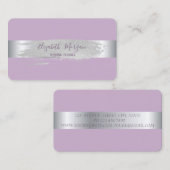 Elegant Modern, Silver Stripe, Penseelstreek Visitekaartje (Voorkant / Achterkant)