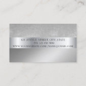 Elegant Modern, Silver Stripe Violet Diamonds Visitekaartje (Achterkant)