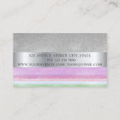 Elegant Modern, Silver Stripe Waterverf Stripes Visitekaartje (Achterkant)