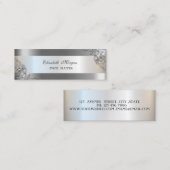 Elegant Modern, Silver Striped, Lijst Mini Visitekaartje (Voorkant / Achterkant)