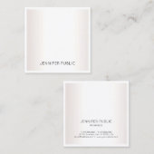 Elegant Modern Simpl Faux Silver Plain Chic Luxury Vierkante Visitekaartje (Voorkant / Achterkant)