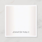 Elegant Modern Simpl Faux Silver Plain Chic Luxury Vierkante Visitekaartje (Voorkant)