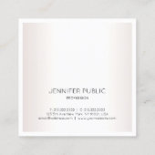 Elegant Modern Simpl Faux Silver Plain Chic Luxury Vierkante Visitekaartje (Achterkant)