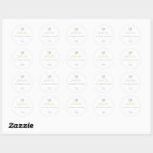 Elegant Modern Simple Black White Gold Wedding Cla Ronde Sticker (Vel)