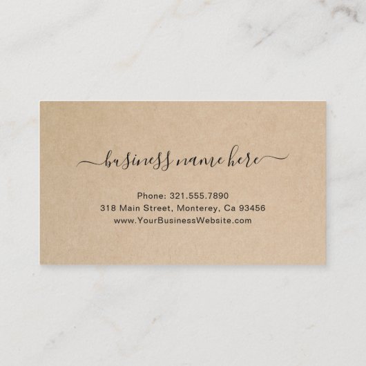 Elegant Modern Simple Brown Rustic Klantenkaartje (Achterkant)