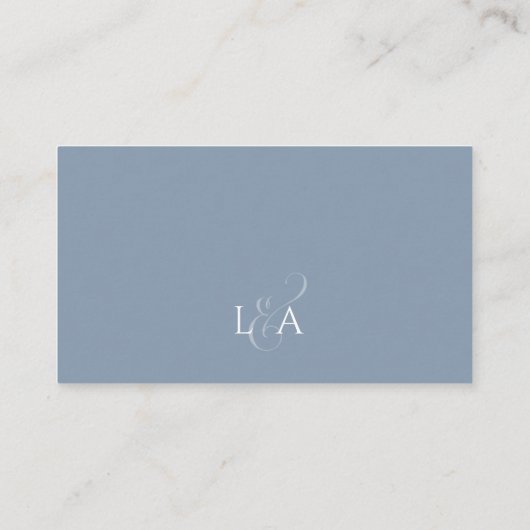Elegant modern Simple Dusty Blue via website RSVP Informatiekaartje (Achterkant)