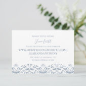 Elegant modern Simple Dusty Blue via website RSVP Kaartje (Staand voorkant)