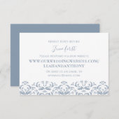 Elegant modern Simple Dusty Blue via website RSVP Kaartje (Voorkant / Achterkant)