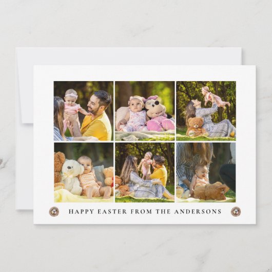 Elegant Modern Simple Eggs Happy Easter Photo Feestdagenkaart (Voorkant)