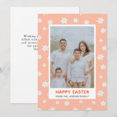 Elegant Modern Simple Flower Happy Easter Photo Feestdagenkaart (Voorkant / Achterkant)
