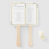 Elegant modern Simple Gold Lijst Wedding Program Handwaaier (Voorkant en achterkant)